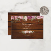 素朴木エレガントフローラ白結婚いマルーン ノートカード (正面/裏面インサイチュ)
