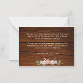 素朴木エレガントフローラ白結婚いマルーン ノートカード (裏面)