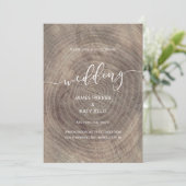 素朴木エレガント結婚式招待状 招待状 (スタンド正面)