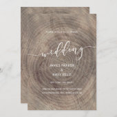 素朴木エレガント結婚式招待状 招待状 (正面/裏面)