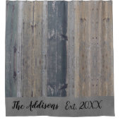 素朴木カスタマイズのファミリ名 シャワーカーテン (正面)