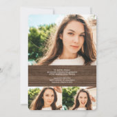 素朴木グラデーション本4枚の写真卒業 案内状 (裏面)