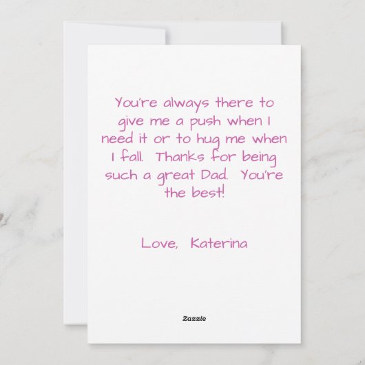 素朴木パーソナライズされた写真父の日 シーズンカード (裏面)