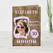 素朴木フェイク茶色薄紫30歳 カード (正面)