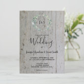 素朴木モノグラ葉ムの上の水結婚色 招待状 (スタンド正面)