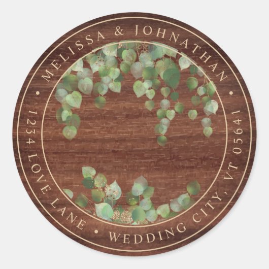 素朴木ユーカリ結婚ー ラウンドシール (正面)