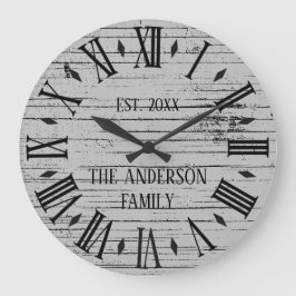 素朴木動揺してファミリ名ローマ数字 ラージ壁時計