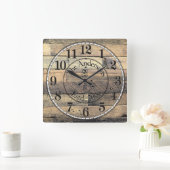 素朴木動揺して効果ファミリの壁時計 スクエア壁時計 (ホーム)