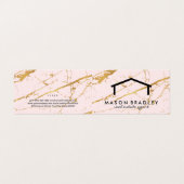 素朴木実在質 |ピンク金ゴールド大理石 名刺 (外部フラット)