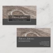 素朴木床面灰色の矩形ストライプ 名刺 (正面/裏面)