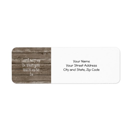 素朴木材とキリスト教引用文 ラベル (正面)