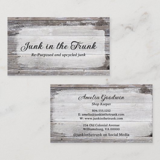 素朴木材みすぼらしいヴィンテージ色彩の鮮やか木材 名刺 (正面/裏面)