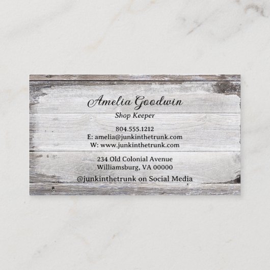 素朴木材みすぼらしいヴィンテージ色彩の鮮やか木材 名刺 (裏面)