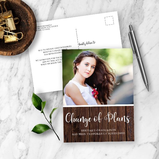 素朴木材卒業延期 ポストカード