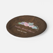 素朴木材多肉性ブライダルシャワープレート ペーパープレート (アングル)