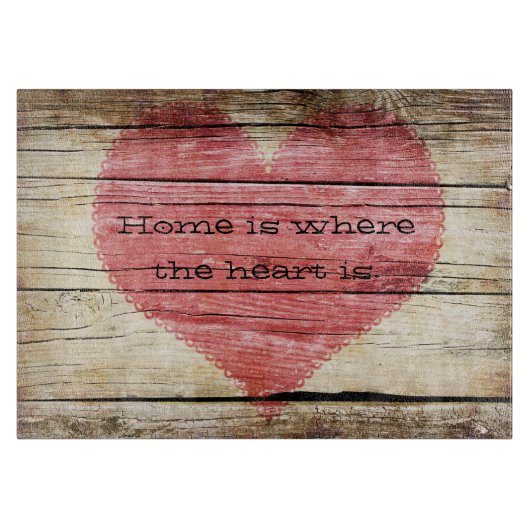 素朴木材(ハート) カッティングボード (正面)