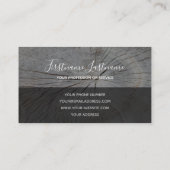 素朴木板の表面グレーの矩形ストライプ 名刺 (裏面)