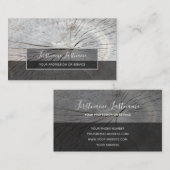 素朴木板の表面グレーの矩形ストライプ 名刺 (正面/裏面)