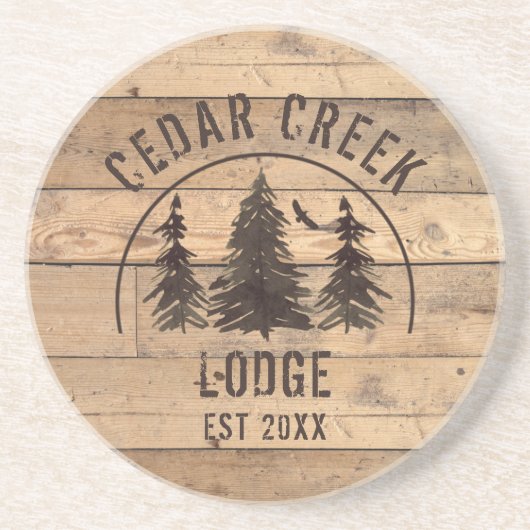 素朴木林パーソナライズされた砂岩 コースター (正面)