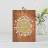 素朴木株ガーランド金ゴールド結婚ズ サンキューカード (スタンド正面)