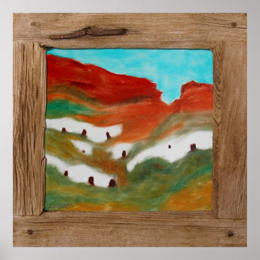 素朴木洞ハウス風景ポスタープリント ポスター (正面)