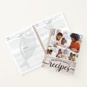 素朴木淡い色の写真コラージュレシピ ノートブック (内部)