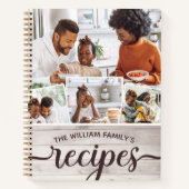 素朴木淡い色の写真コラージュレシピ ノートブック (正面)
