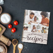 素朴木淡い色の写真コラージュレシピ ノートブック