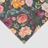 素朴木炭グレーの秋の水色フローラ 薄葉紙 (詳細)