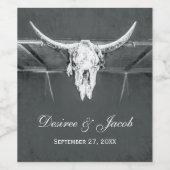 素朴木炭グレーウエスタンテクスチャブルスカル ワインラベル (シングルラベル)