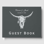 素朴木炭グレーホワイトウエスタンカウズスカル ゲストブック (正面)