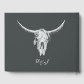 素朴木炭グレーホワイトウエスタンカウズスカル ゲストブック (裏面)