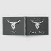 素朴木炭グレーホワイトウエスタンカウズスカル ゲストブック (全面)
