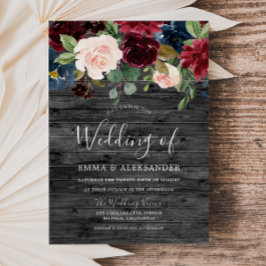 素朴木炭ブルゴーニュ赤ワイン結婚ズ 招待状