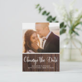 素朴木版結婚の延期 ポストカード (スタンド正面)