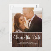 素朴木版結婚の延期 ポストカード (正面/裏面)