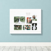 素朴木版結婚コラージュ6枚の写真 キャンバスプリント (インサイチュ (ウッドフロア))