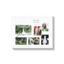 素朴木版結婚コラージュ6枚の写真