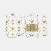 素朴木白レースハート国結婚式 フェイバーボックス (折り畳みなし)