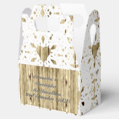 素朴木白レースハート国結婚式 フェイバーボックス (オープン)