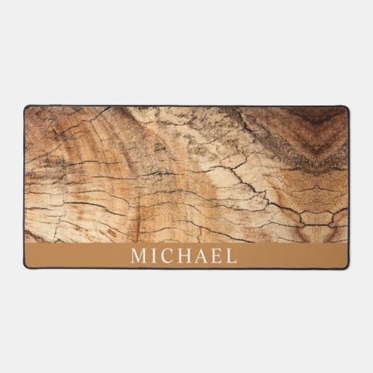 素朴木目パーソナライズされた デスクマット (正面)