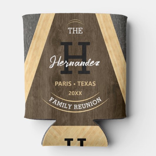 素朴木目ファモノグラムのミリ懇親会ブラウン 缶クーラー (裏面)