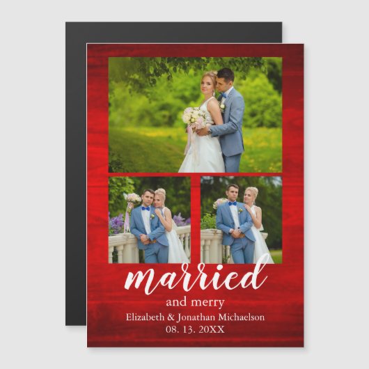 素朴木結婚したと写真メリーカラー磁石 (正面/裏面)