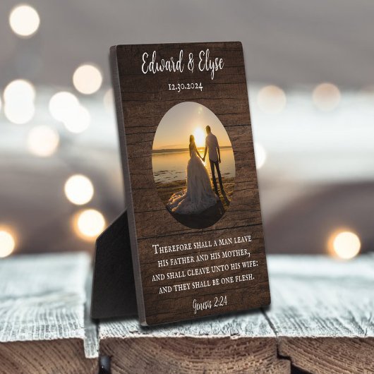 素朴木結婚の記念カスタム写真枠 フォトプラーク