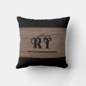 素朴木茶色と黒 クッション (裏面)