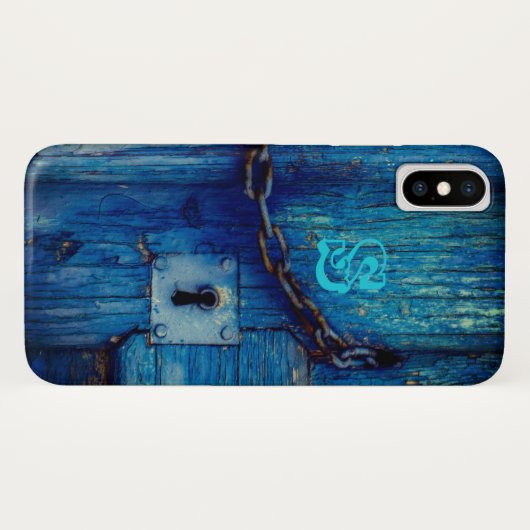 素朴木製ドア鍵穴とチェーンiphone x Case-Mate iPhoneケース (裏面(横))