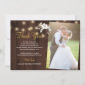 素朴木2枚の写真感謝してい冬の結婚式 サンキューカード (正面)