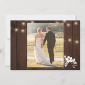 素朴木2枚の写真感謝してい冬の結婚式 サンキューカード (裏面)