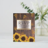 素朴木・ひまわり |秋の結婚式RSVP ポストカード (スタンド正面)