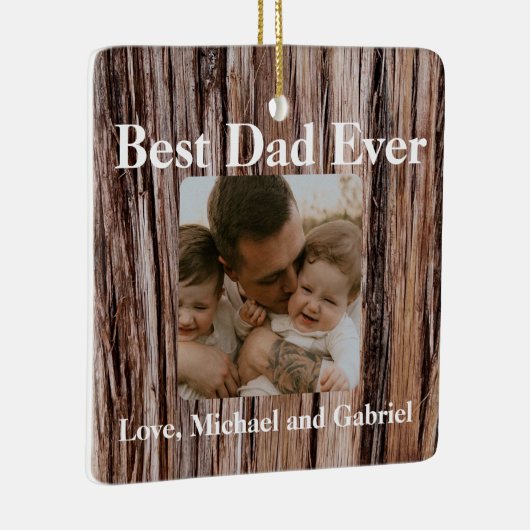 素朴杉樹皮自然樹アウトドア模様 セラミックオーナメント (右)